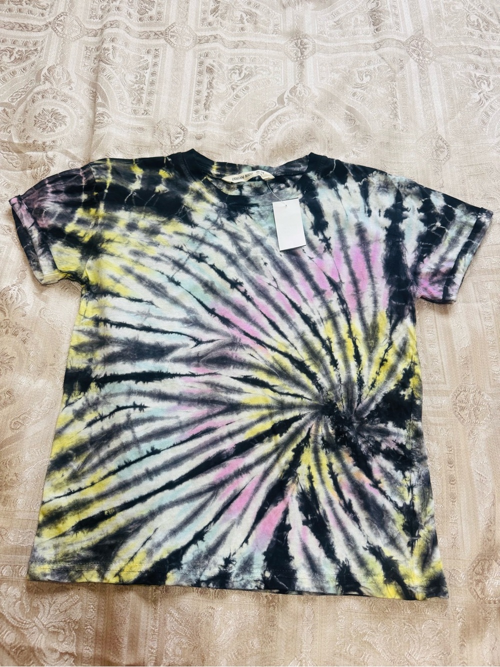 ♥️Kids Tie-Dye Short Sleeve Tee - Pastel Yellow, Pink & Black